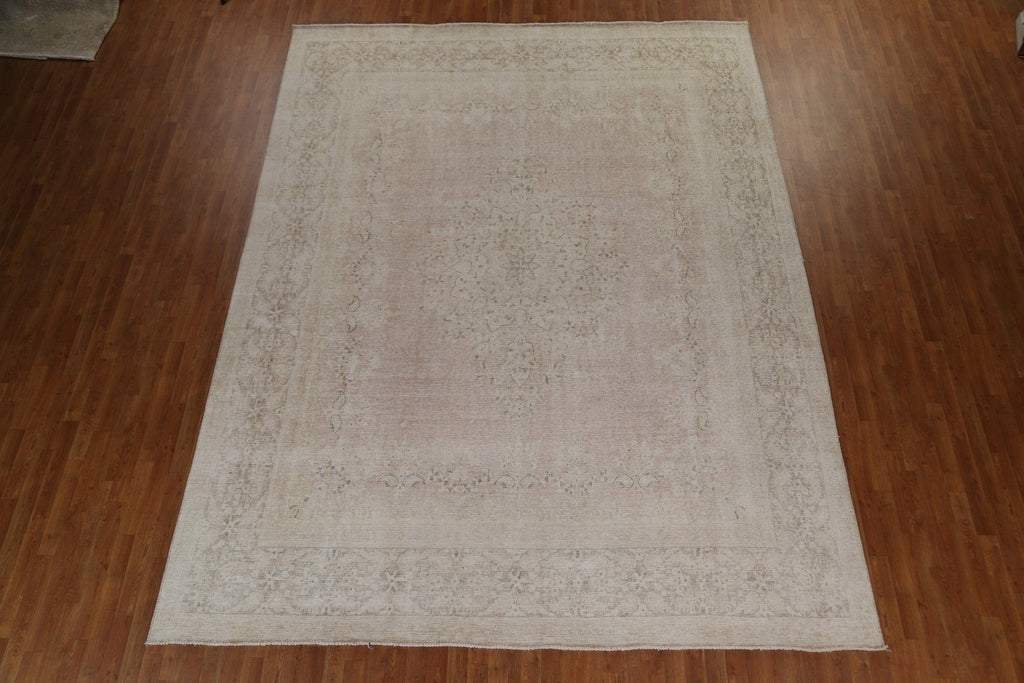 Floral Distressed Kerman Persian Area Rug 10x13