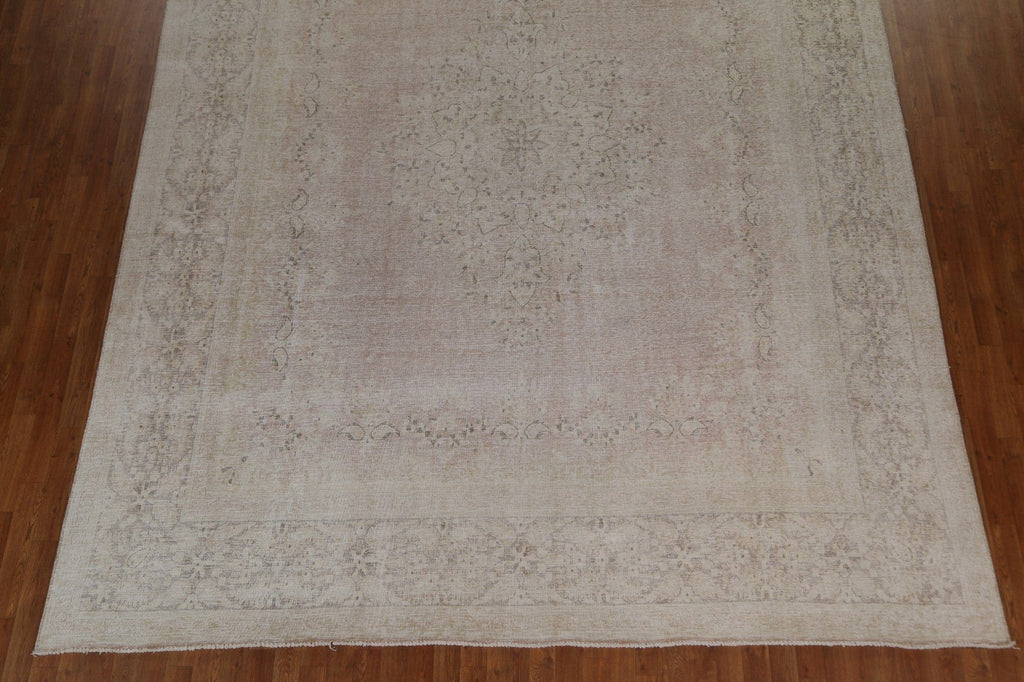 Floral Distressed Kerman Persian Area Rug 10x13