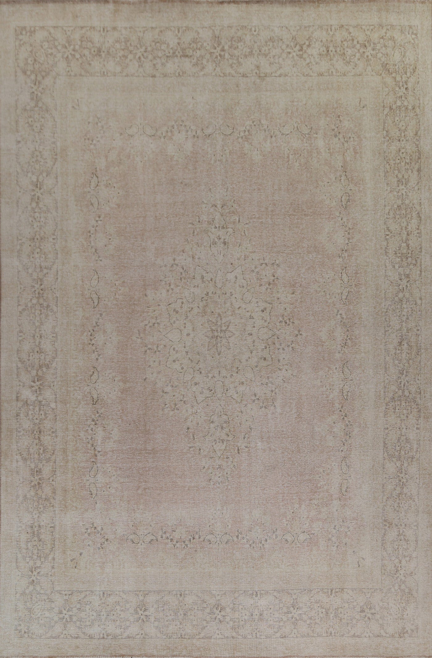 Floral Distressed Kerman Persian Area Rug 10x13