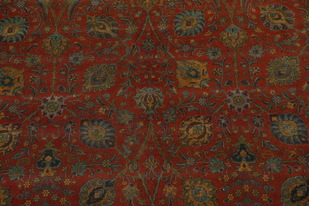 Floral Over-Dyed Tabriz Persian Area Rug 10x13