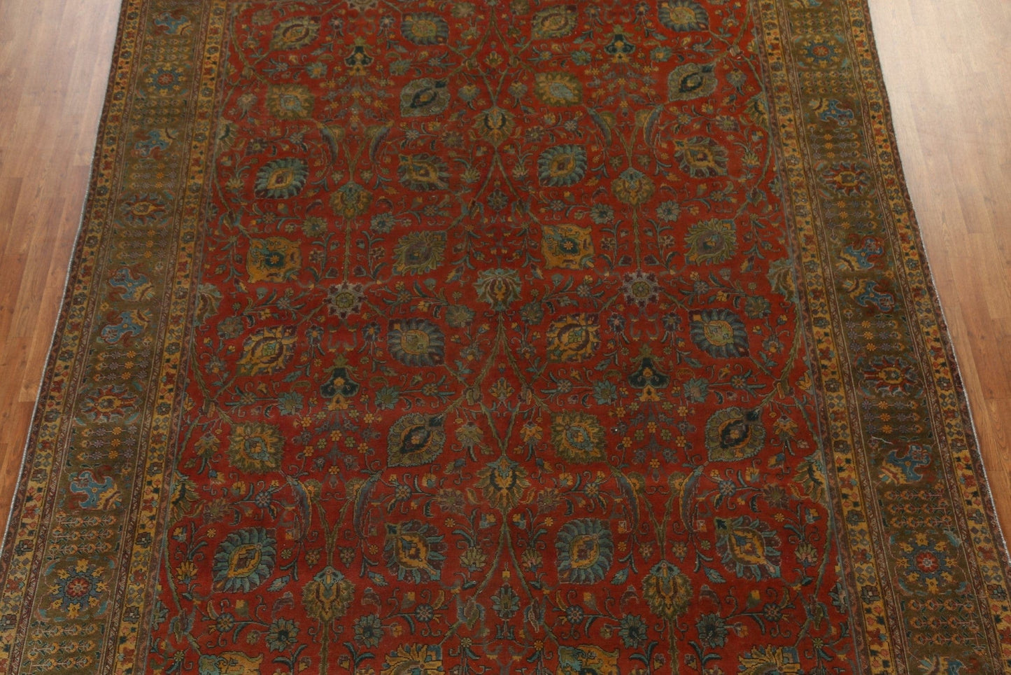 Floral Over-Dyed Tabriz Persian Area Rug 10x13