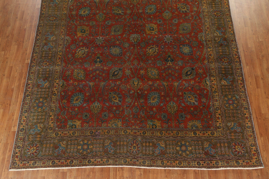 Floral Over-Dyed Tabriz Persian Area Rug 10x13