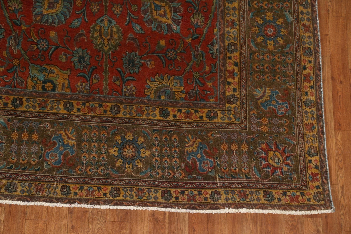 Floral Over-Dyed Tabriz Persian Area Rug 10x13