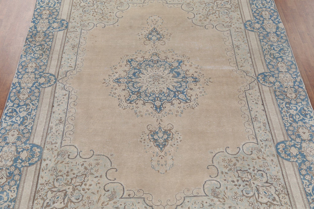 Floral Medallion Kerman Persian Area Rug 9x13