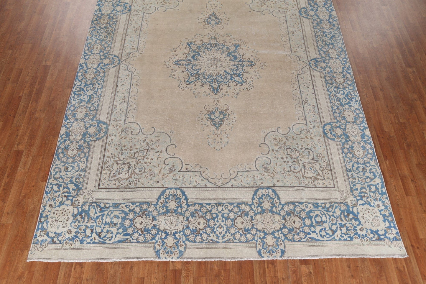 Floral Medallion Kerman Persian Area Rug 9x13