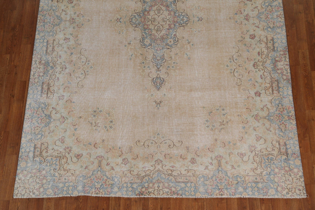 Distressed Floral Kerman Persian Area Rug 7x10