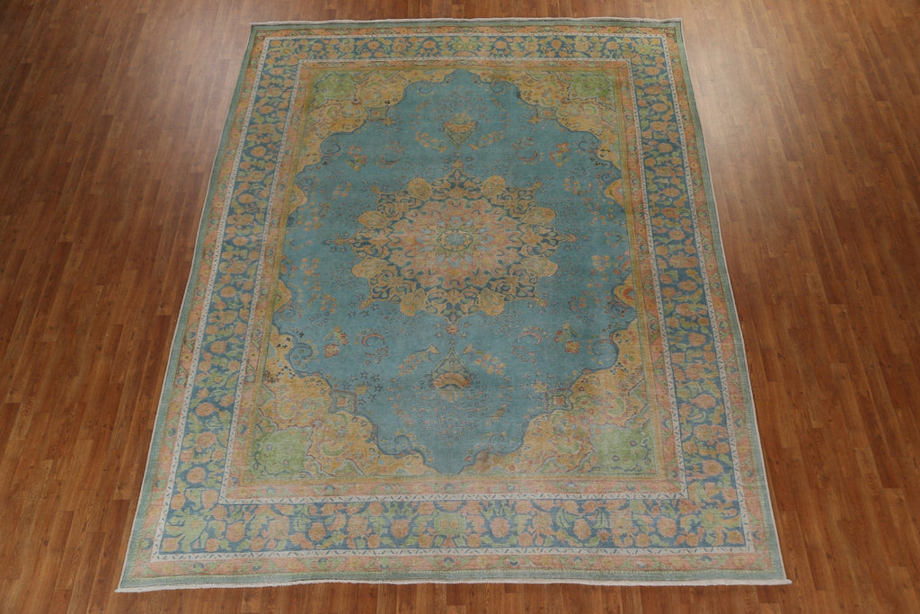 Geometric Over-Dyed Tabriz Persian Area Rug 10x12