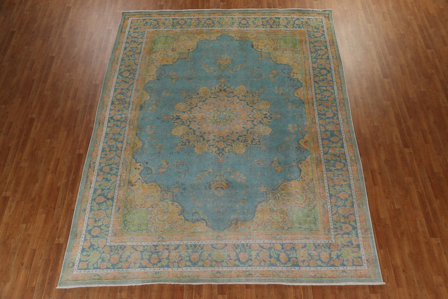 Geometric Over-Dyed Tabriz Persian Area Rug 10x12