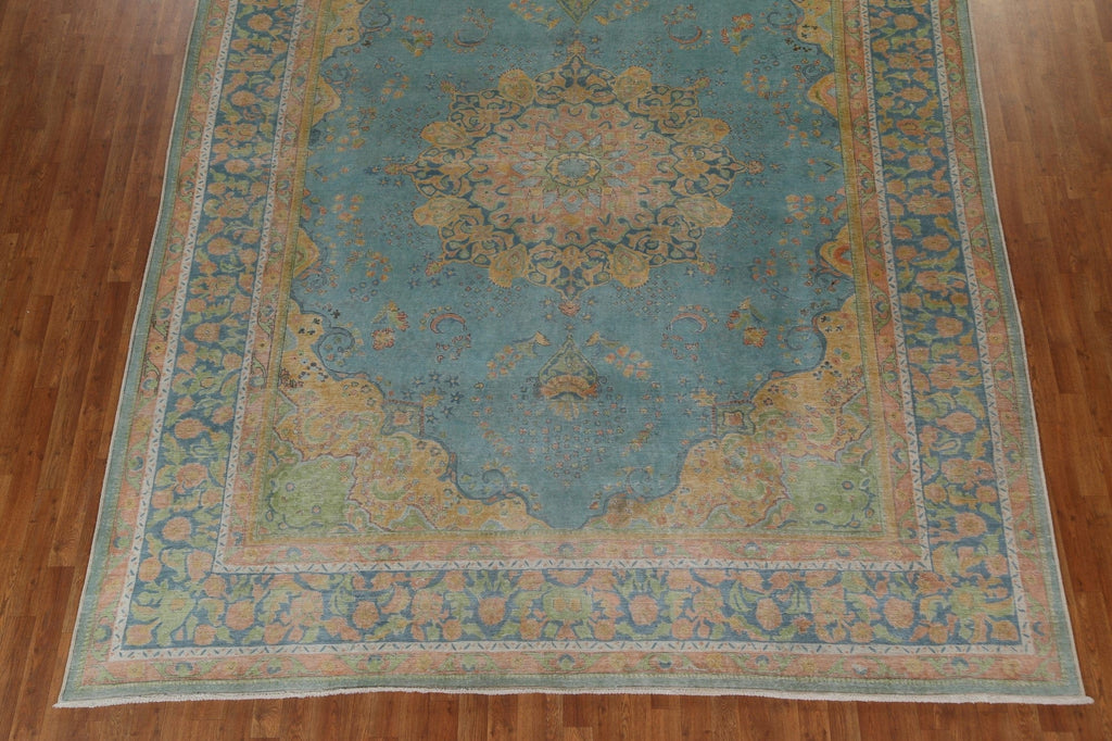 Geometric Over-Dyed Tabriz Persian Area Rug 10x12