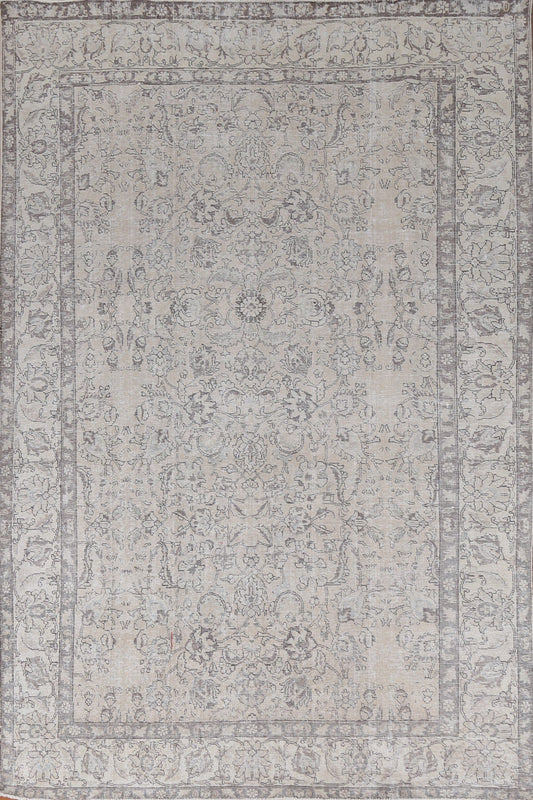 Floral Muted Tabriz Persian Area Rug 8x11