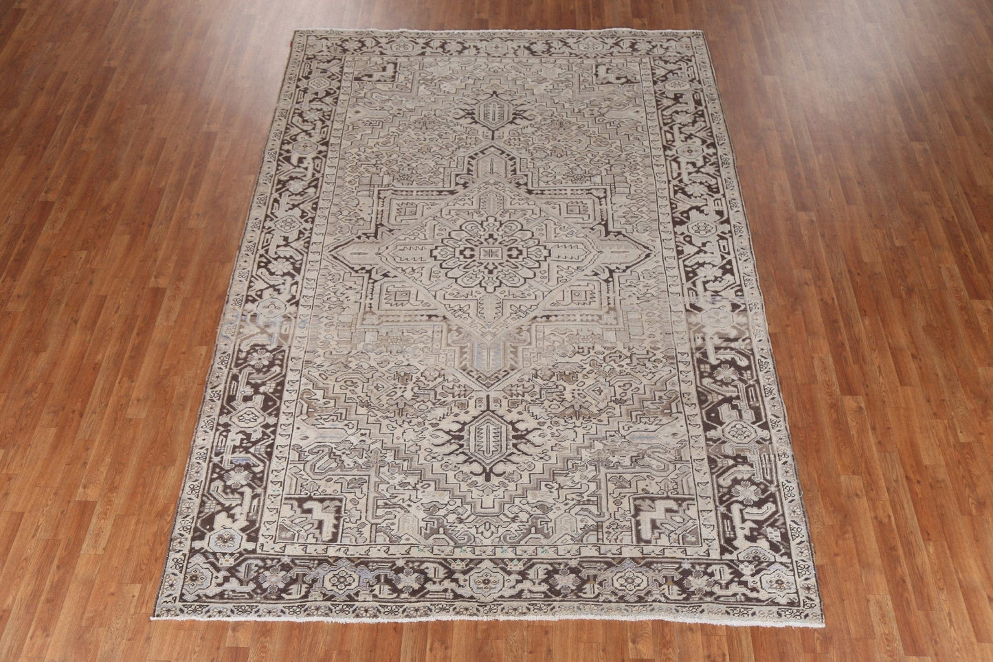 Muted Geometric Heriz Persian Area Rug 8x11