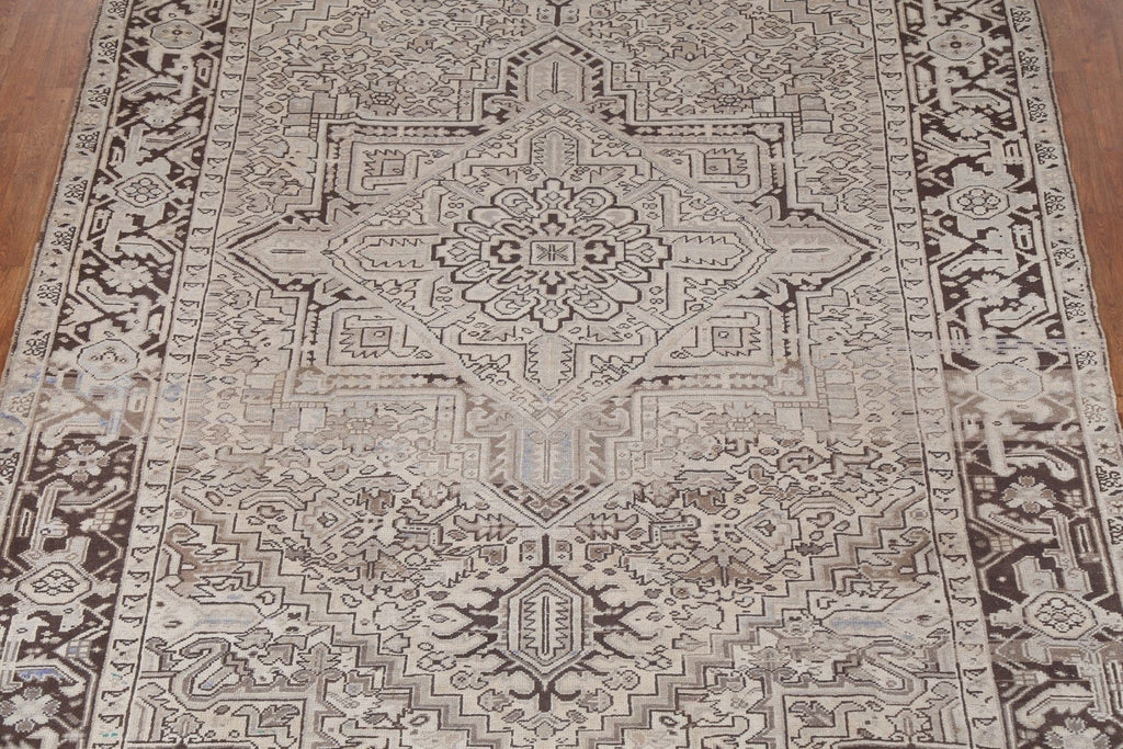 Muted Geometric Heriz Persian Area Rug 8x11