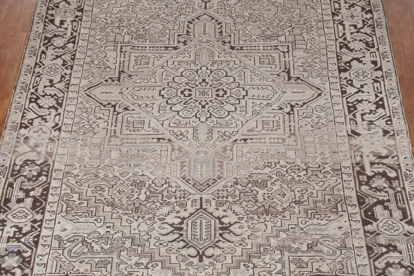 Muted Geometric Heriz Persian Area Rug 8x11