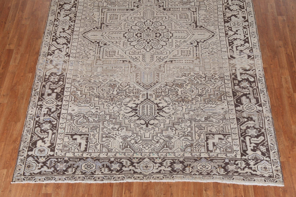 Muted Geometric Heriz Persian Area Rug 8x11