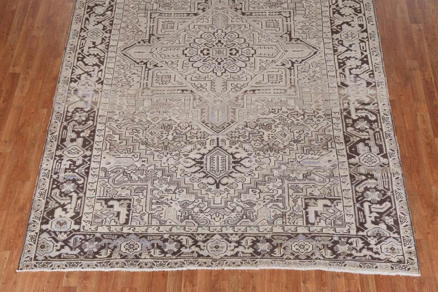 Muted Geometric Heriz Persian Area Rug 8x11