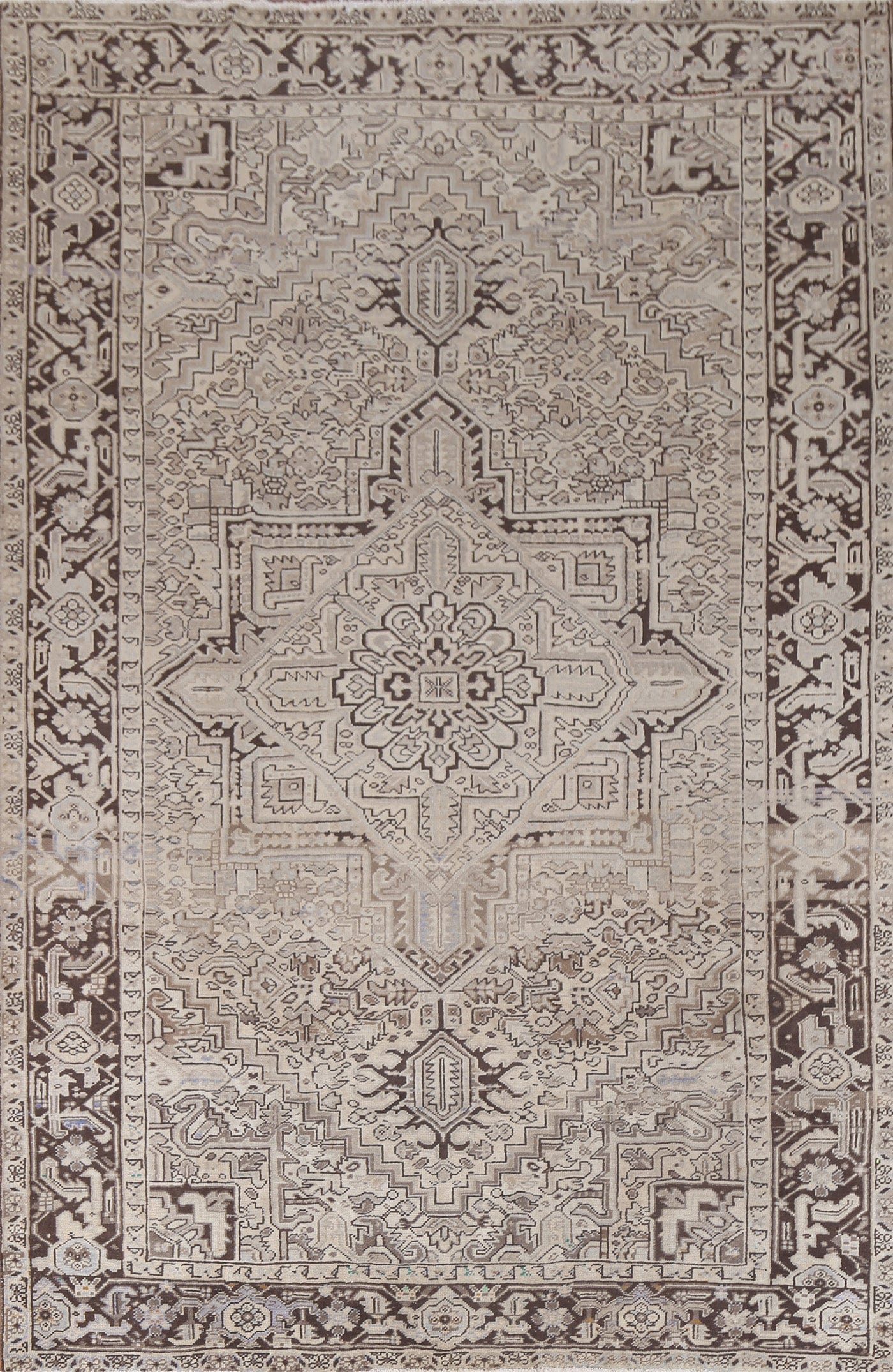 Muted Geometric Heriz Persian Area Rug 8x11