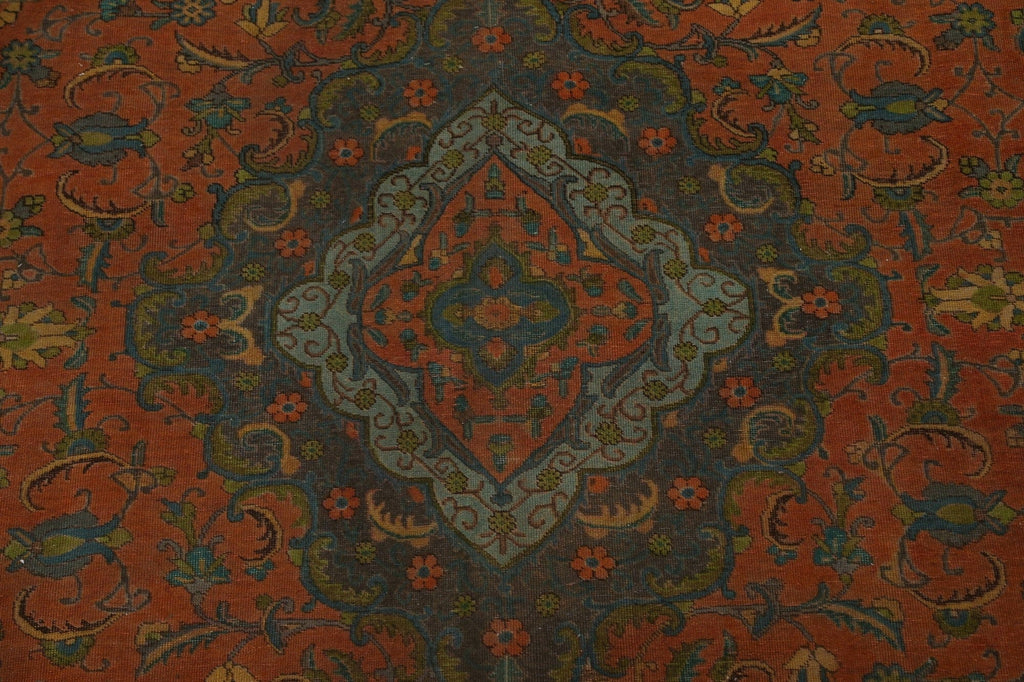 Floral Overdyed Tabriz Persian Area Rug 10x13