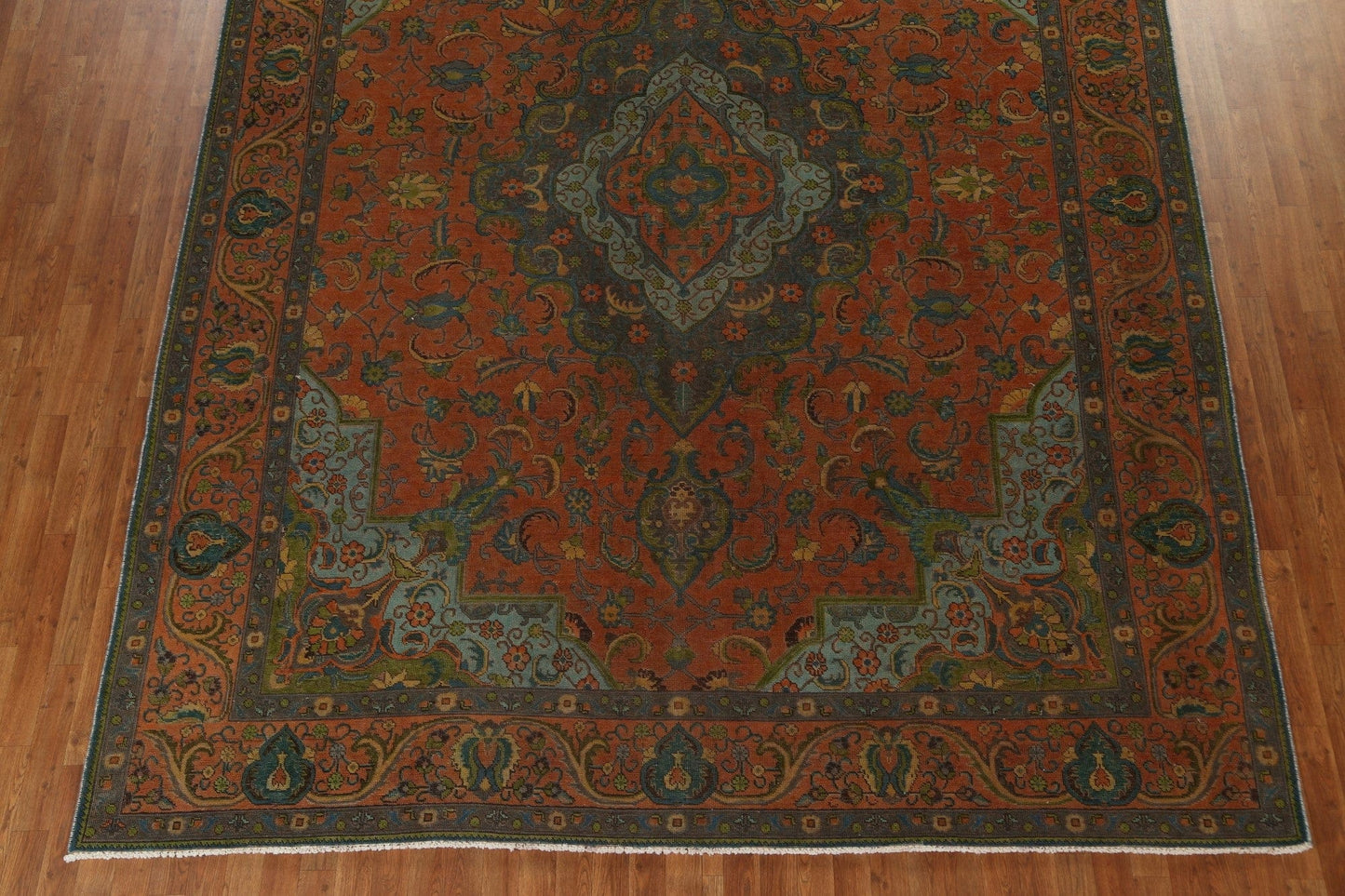 Floral Overdyed Tabriz Persian Area Rug 10x13