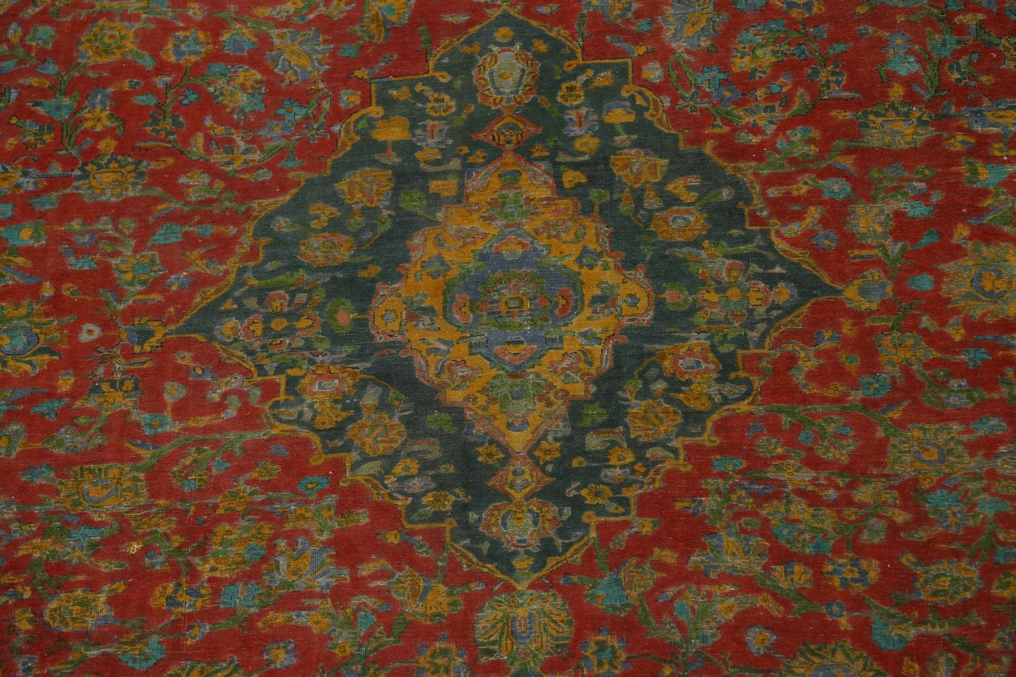 Geometric Overdyed Kashan Persian Area Rug 10x12