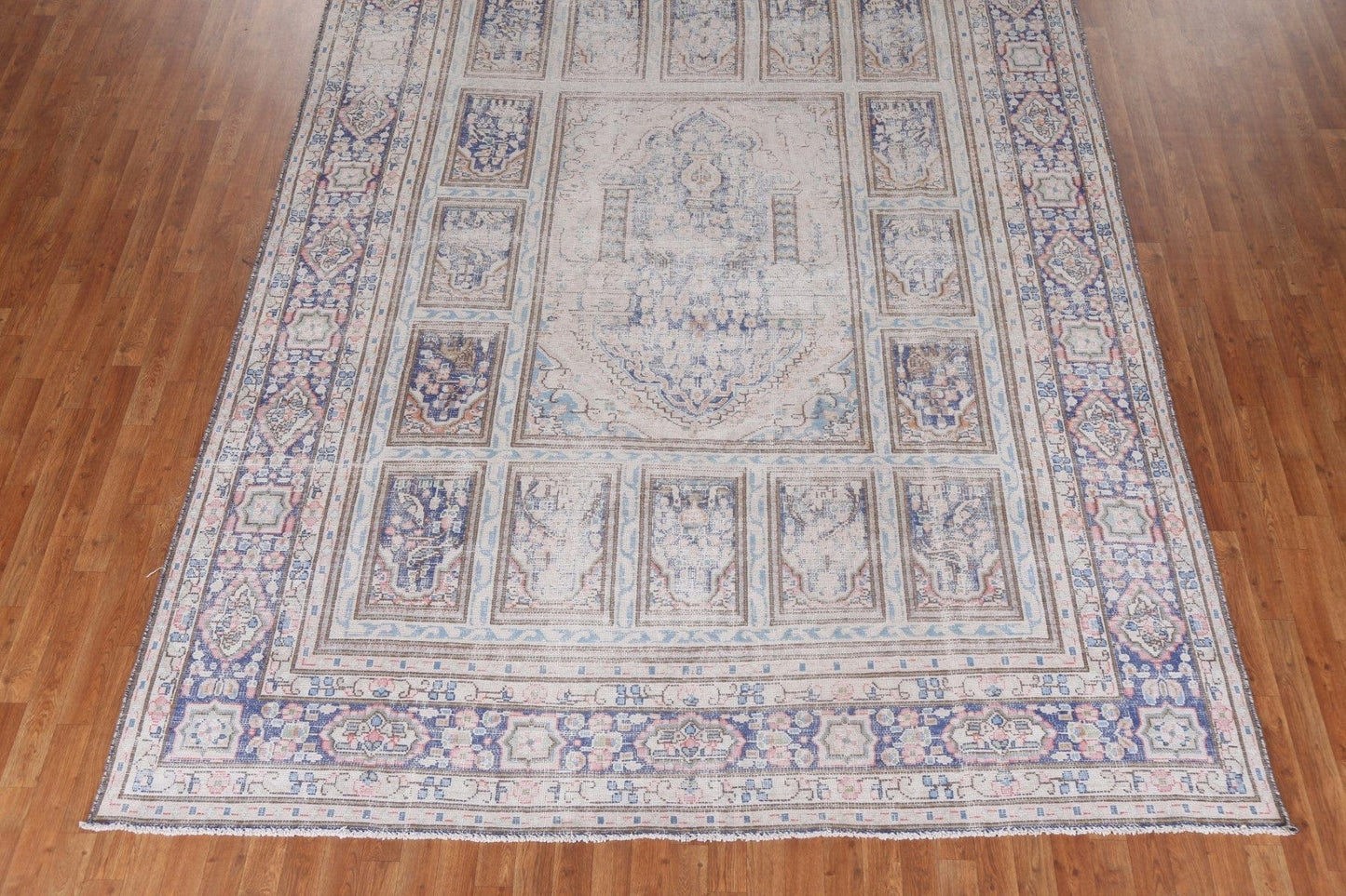 Muted Geometric Kerman Persian Area Rug 8x12