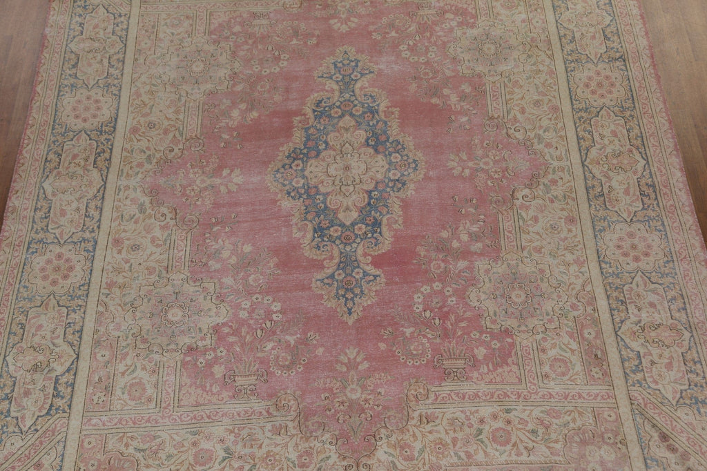 Geometric Vegetable Dye Kerman Persian Area Rug 10x14