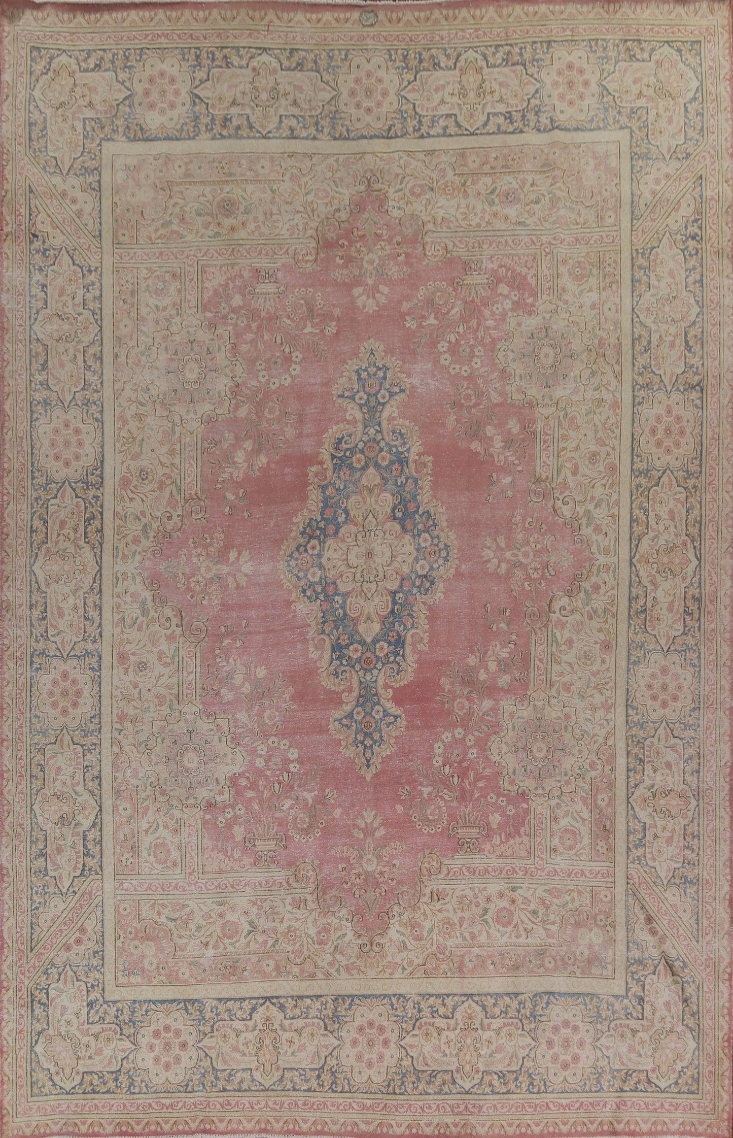 Geometric Vegetable Dye Kerman Persian Area Rug 10x14