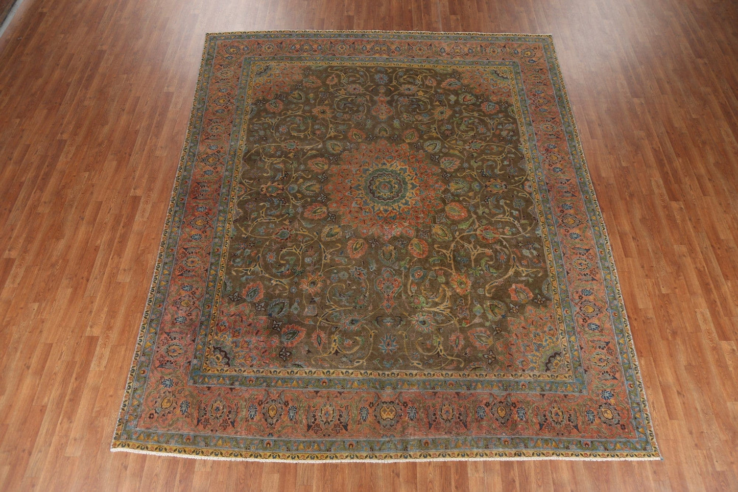 Over-Dyed Floral Kashmar Persian Area Rug 9x11