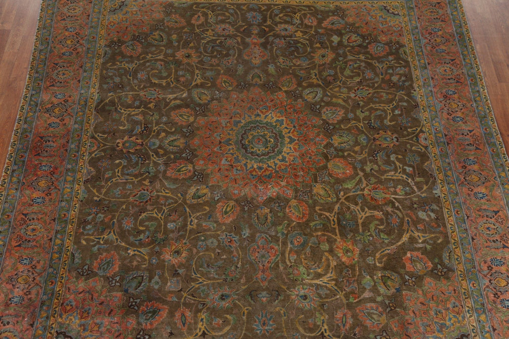 Over-Dyed Floral Kashmar Persian Area Rug 9x11