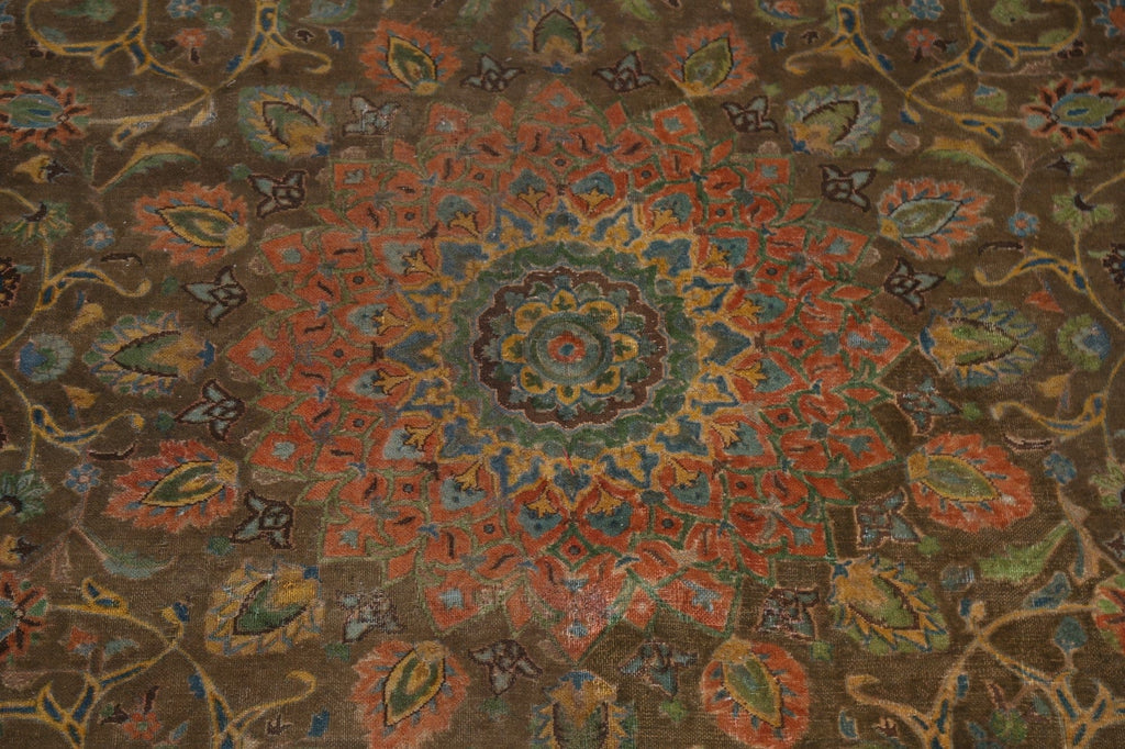 Over-Dyed Floral Kashmar Persian Area Rug 9x11