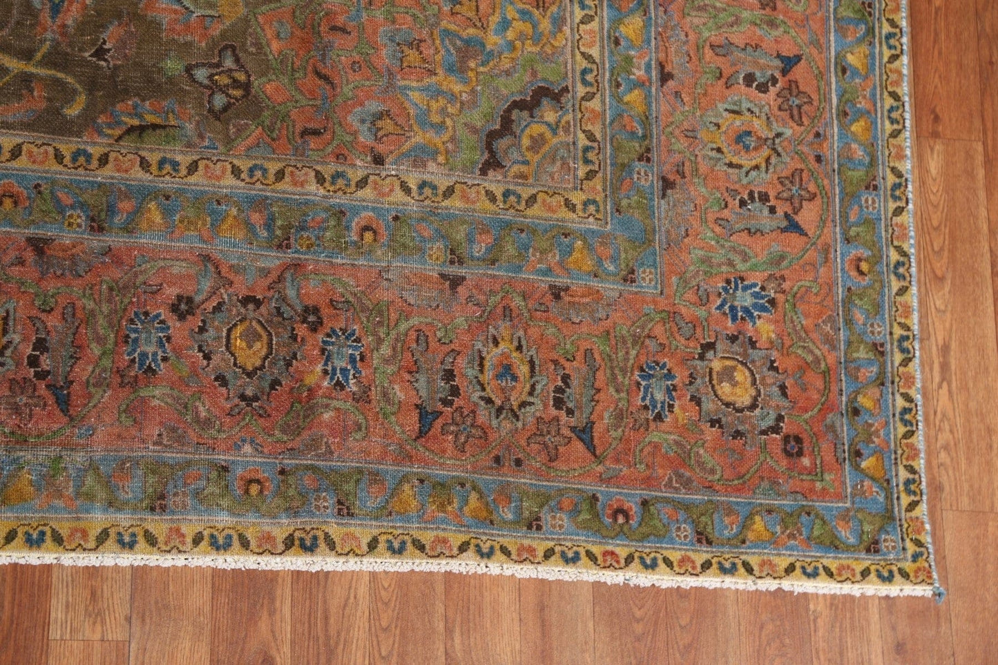 Over-Dyed Floral Kashmar Persian Area Rug 9x11