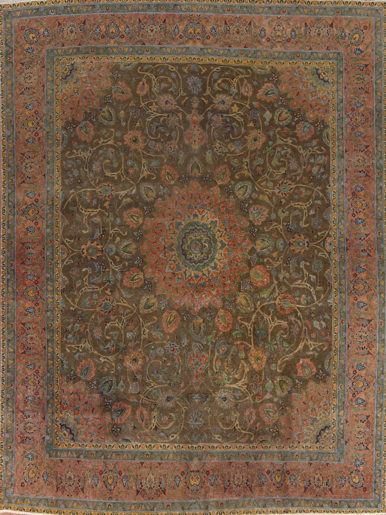 Over-Dyed Floral Kashmar Persian Area Rug 9x11