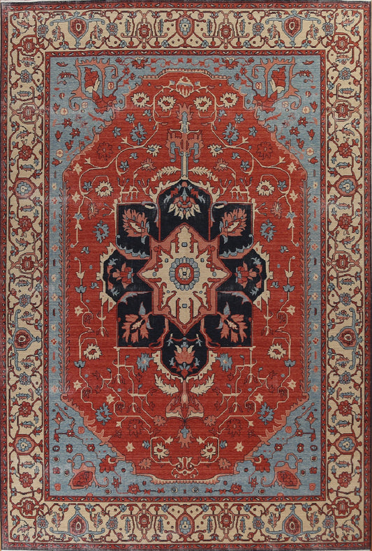 Heriz Serapi Handmade Oriental Area Rug 10x13