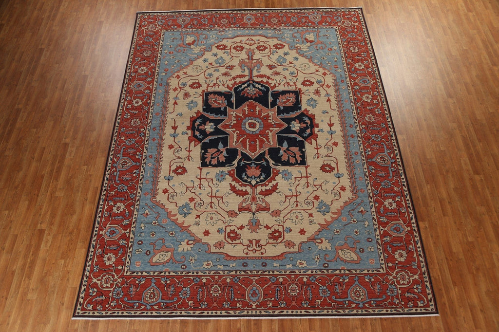 Floral Heriz Serapi Oriental Area Rug 10x13