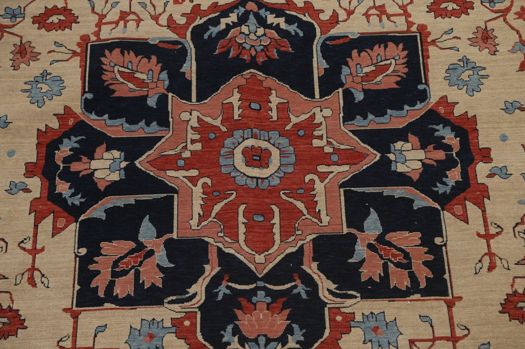 Floral Heriz Serapi Oriental Area Rug 10x13