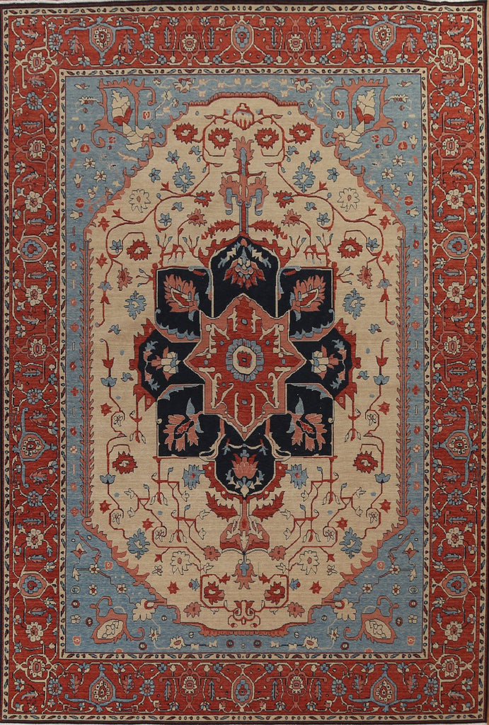 Floral Heriz Serapi Oriental Area Rug 10x13