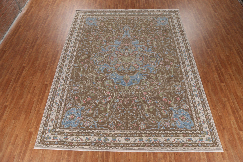 Turkish Floral Oushak Wool Area Rug 10x13