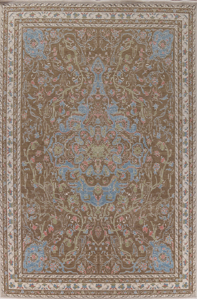 Turkish Floral Oushak Wool Area Rug 10x13