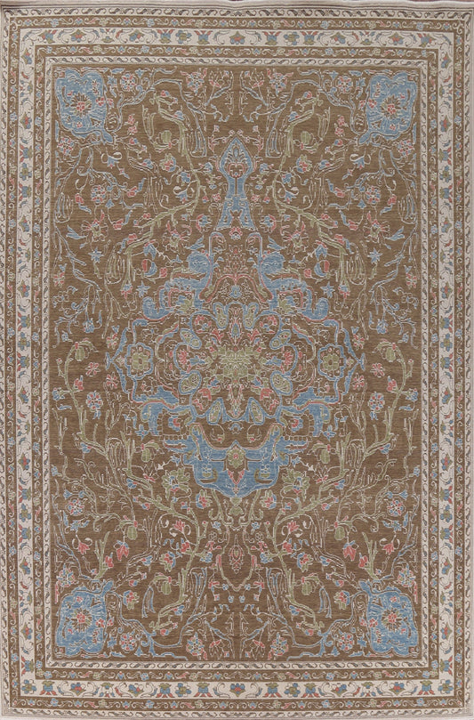 Turkish Floral Oushak Wool Area Rug 10x13