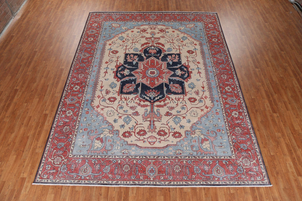 Floral Heriz Serapi Turkish Area Rug 10x13