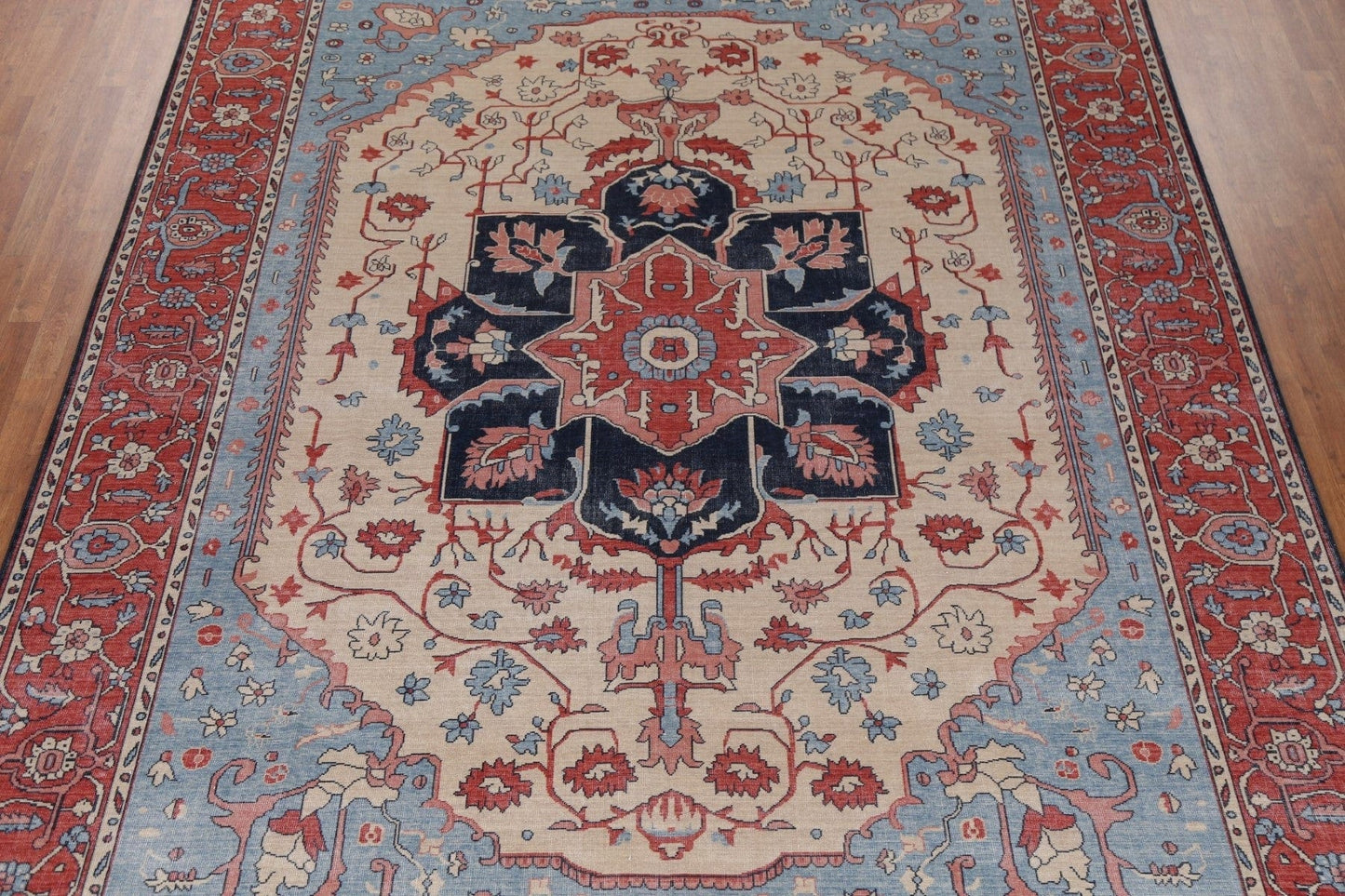 Floral Heriz Serapi Turkish Area Rug 10x13