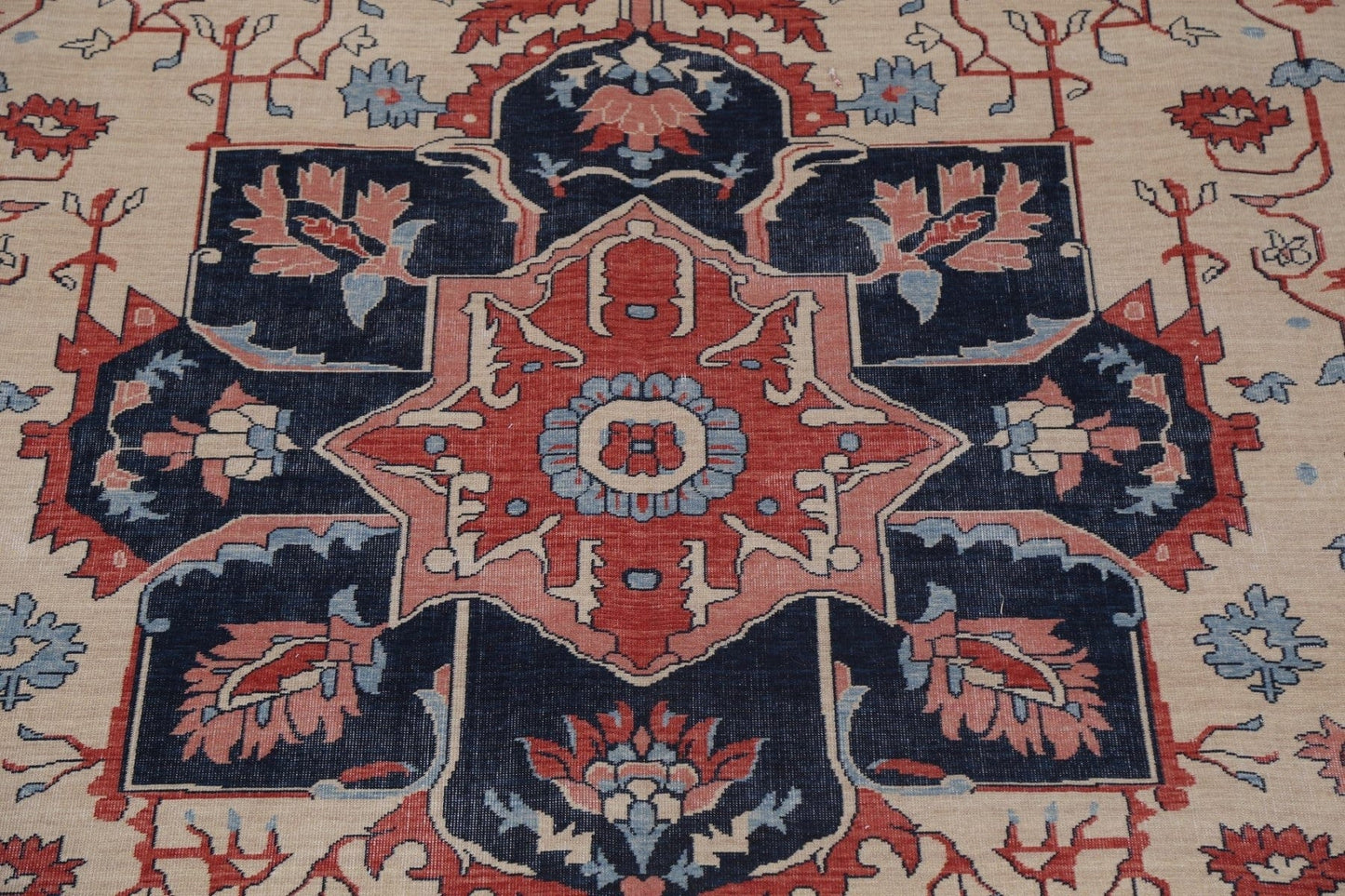 Floral Heriz Serapi Turkish Area Rug 10x13