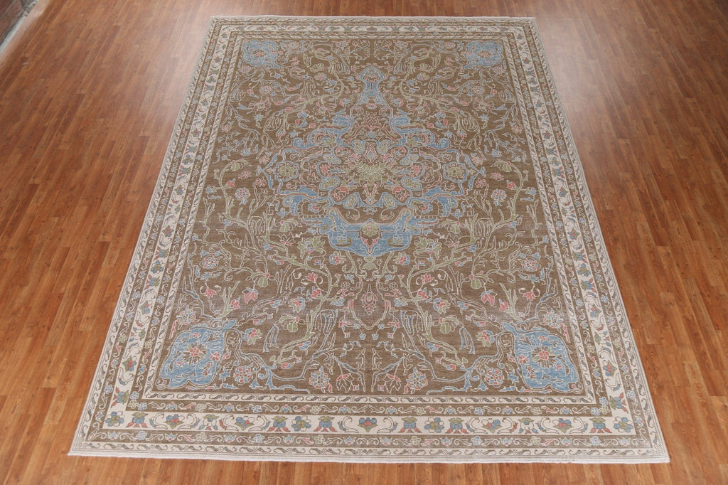 Brown Wool Oushak Turkish Area Rug 10x13