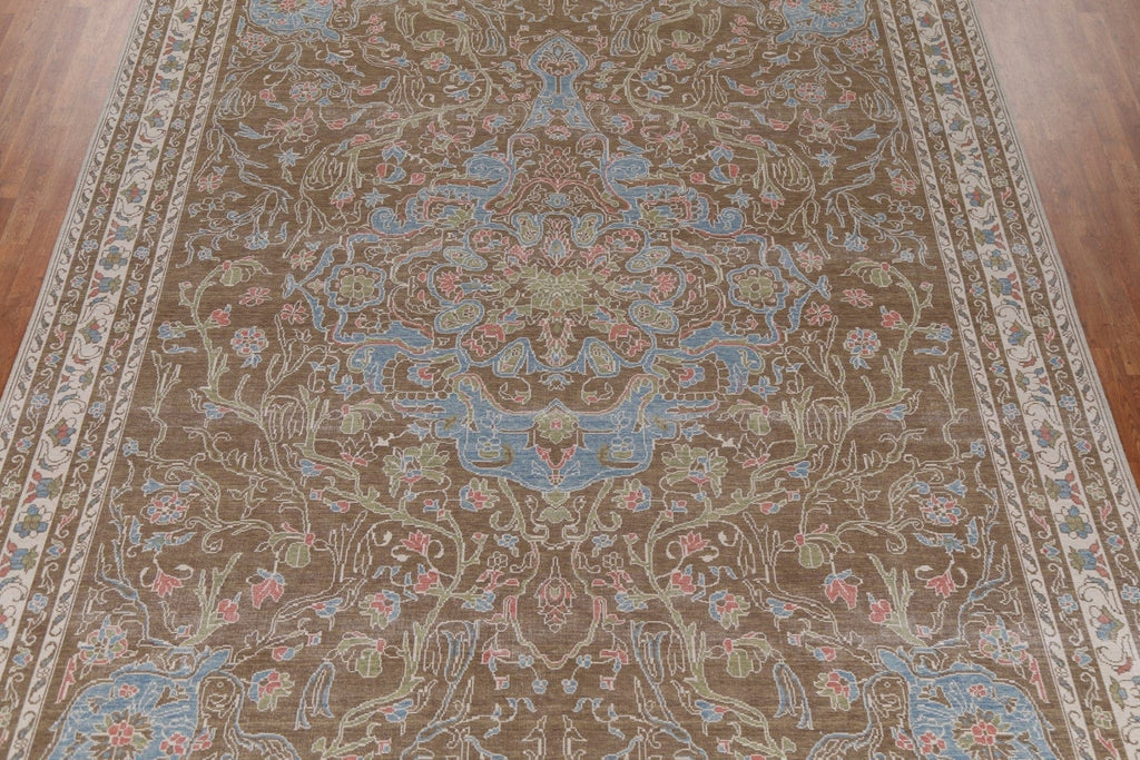 Brown Wool Oushak Turkish Area Rug 10x13