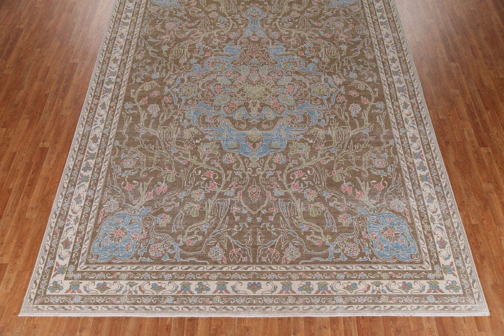 Brown Wool Oushak Turkish Area Rug 10x13