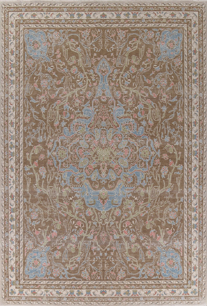 Brown Wool Oushak Turkish Area Rug 10x13