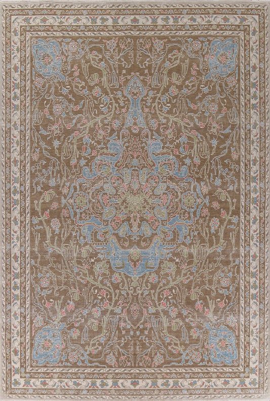 Brown Wool Oushak Turkish Area Rug 10x13