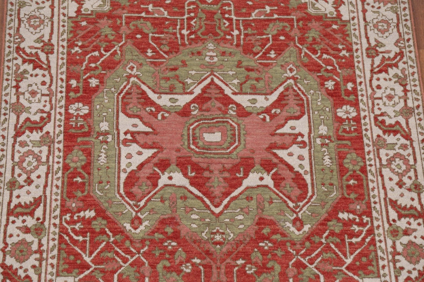 Geometric Heriz Serapi Wool Oriental Rug 4x6