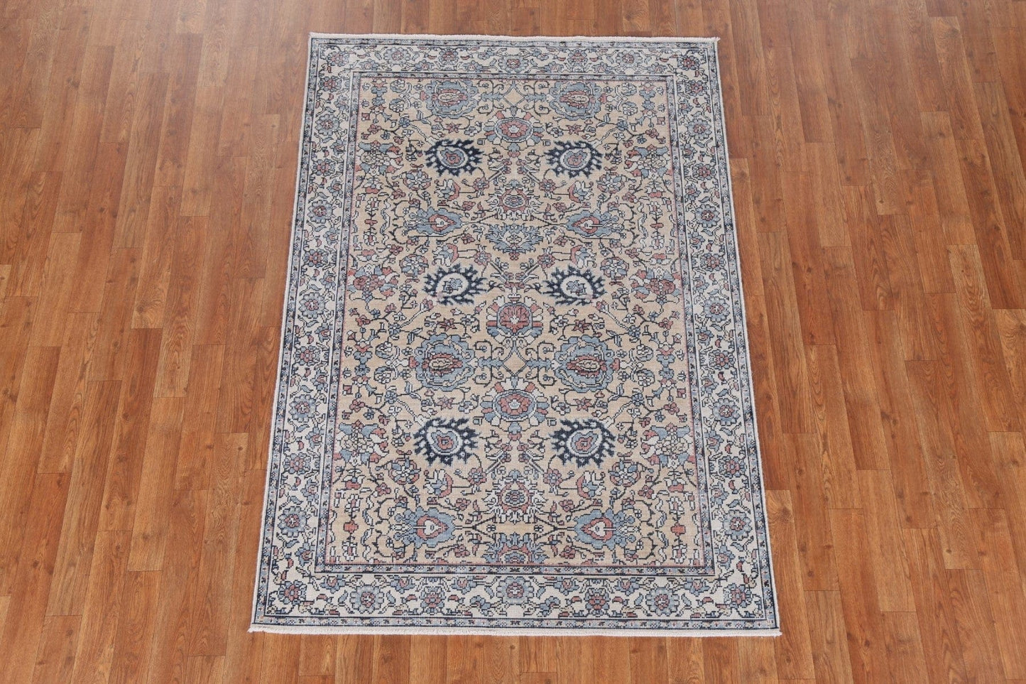 All-Over Floral Sultanabad Ziegler Turkish Wool Rug 4x6