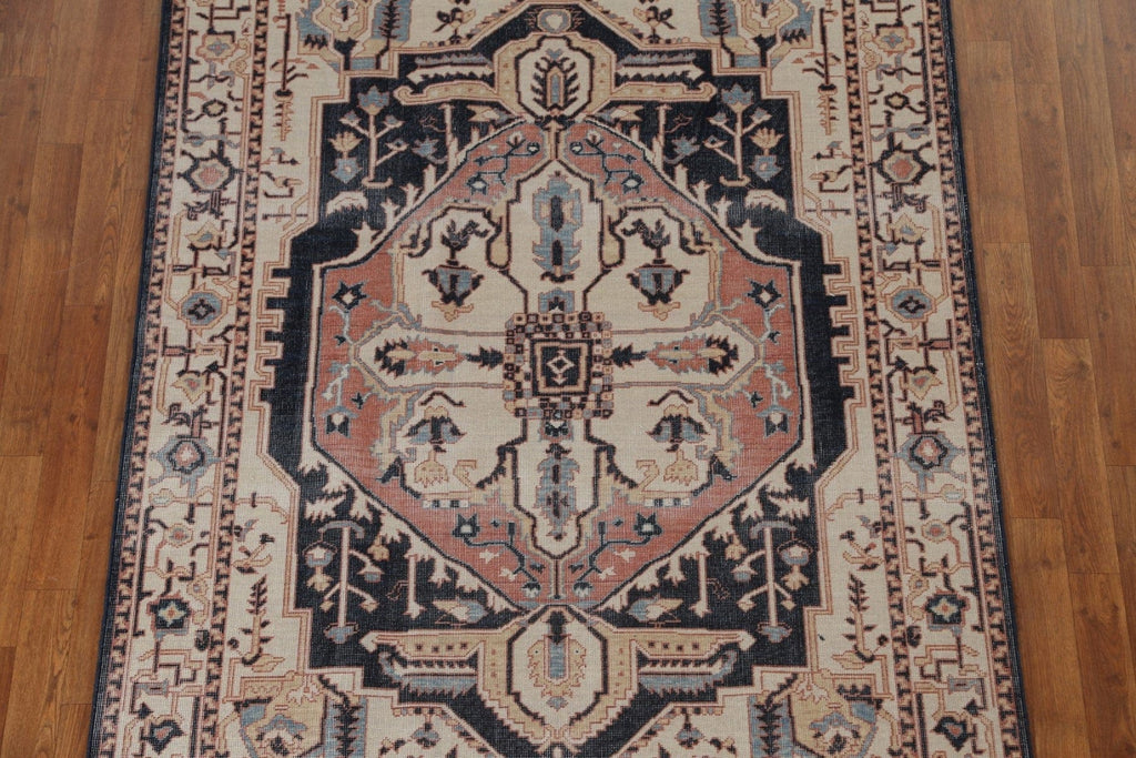 Geometric Heriz Serapi Turkish Area Rug 5x7