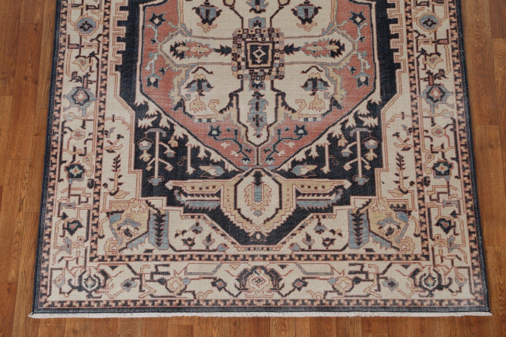 Geometric Heriz Serapi Turkish Area Rug 5x7